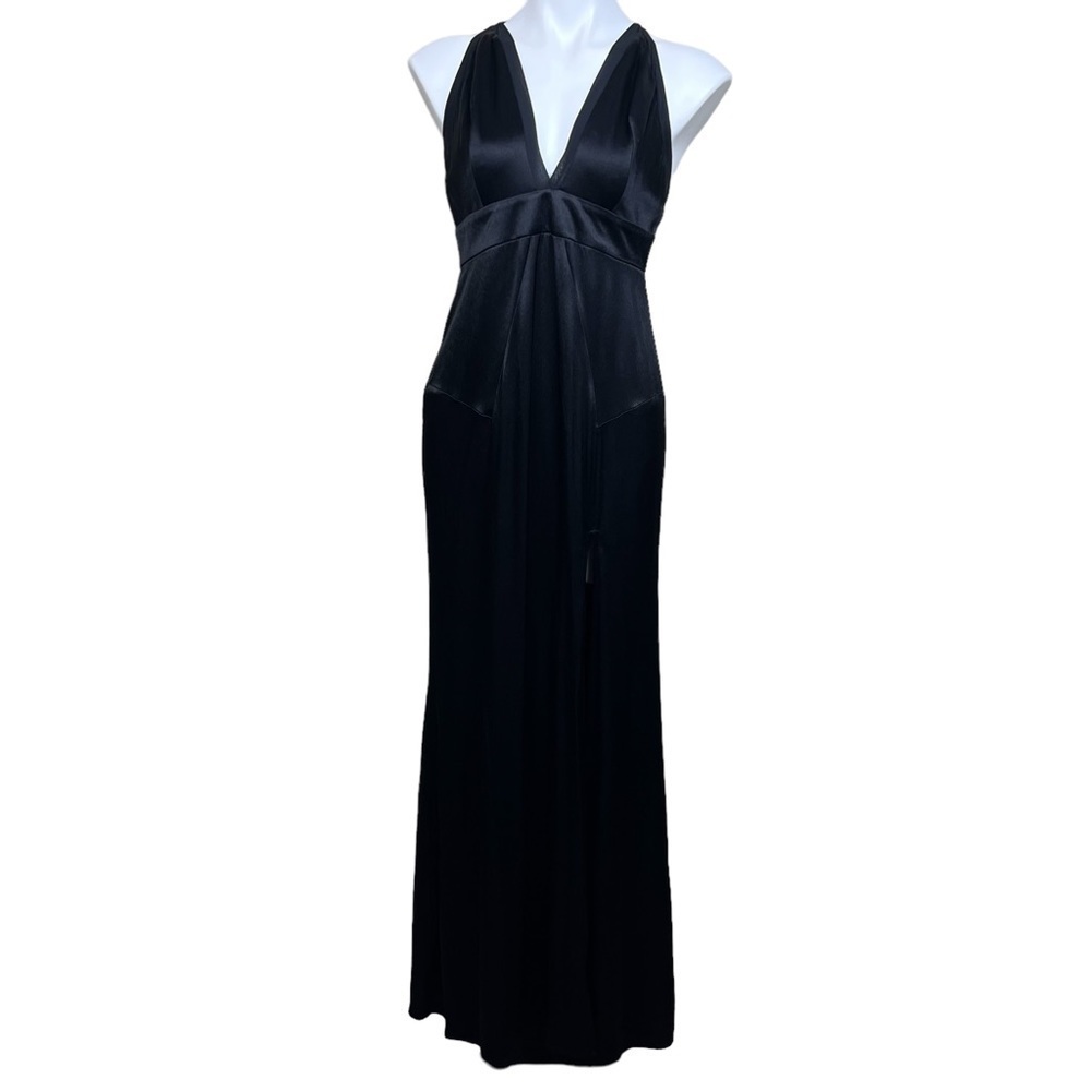 Topshop Black Satin Maxi Dress